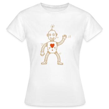 Robot gold - T-shirt Femme - blanc - Devant - AI Model Female 172 dark (172cm)