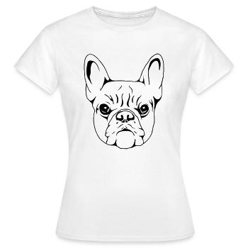Bouledogue Français - T-shirt Femme - blanc - Devant - AI Model Female 172 dark (172cm)