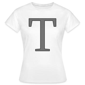 Buchstabe T Anfangsbuchstabe - Frauen T-Shirt - Weiß - Vorne - AI Model Female 172 dark (172cm)