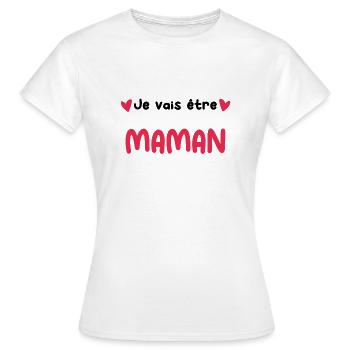 je vais être Maman cadeau naissance future maman - T-shirt Femme - blanc - Devant - AI Model Female 172 dark (172cm)