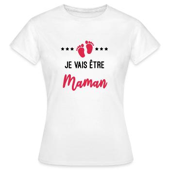 je vais être Maman cadeau naissance future maman - T-shirt Femme - blanc - Devant - AI Model Female 172 dark (172cm)