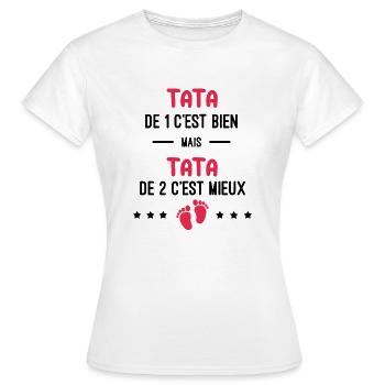 annonce grossesse jumeaux tata - T-shirt Femme - blanc - Devant - AI Model Female 172 dark (172cm)