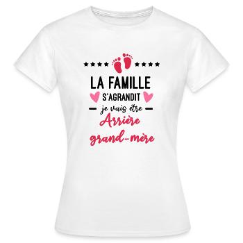 famille s'agrandit Arrière grand-mère naissance - T-shirt Femme - blanc - Devant - AI Model Female 172 dark (172cm)