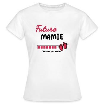 Annonce grossesse Mamie Future Mamie - T-shirt Femme - blanc - Devant - AI Model Female 172 dark (172cm)
