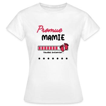 Promue Mamie cadeau future Mamie - T-shirt Femme - blanc - Devant - AI Model Female 172 dark (172cm)