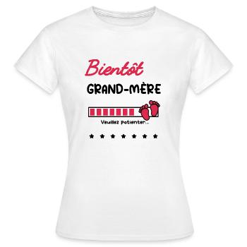 bientôt grand-mère cadeau future mamie - T-shirt Femme - blanc - Devant - AI Model Female 172 dark (172cm)