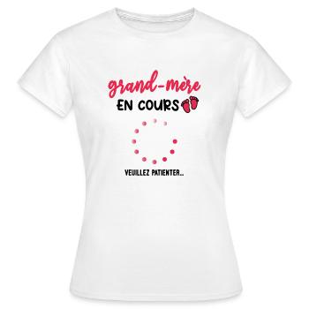 grand-mère en cours Annonce grossesse grand-mère - T-shirt Femme - blanc - Devant - AI Model Female 172 dark (172cm)