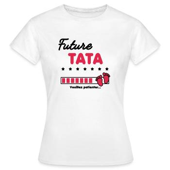 Future Tata cadeau naissance future Tata - T-shirt Femme - blanc - Devant - AI Model Female 172 dark (172cm)