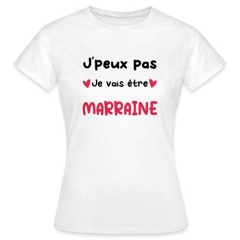 Annonce grossesse Marraine je vais être Marraine - T-shirt Femme - blanc - Devant - AI Model Female 172 dark (172cm)