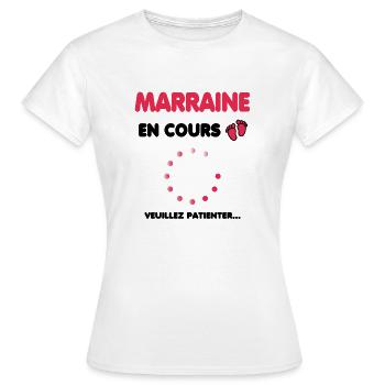 Marraine en cours future Marraine - T-shirt Femme - blanc - Devant - AI Model Female 172 dark (172cm)