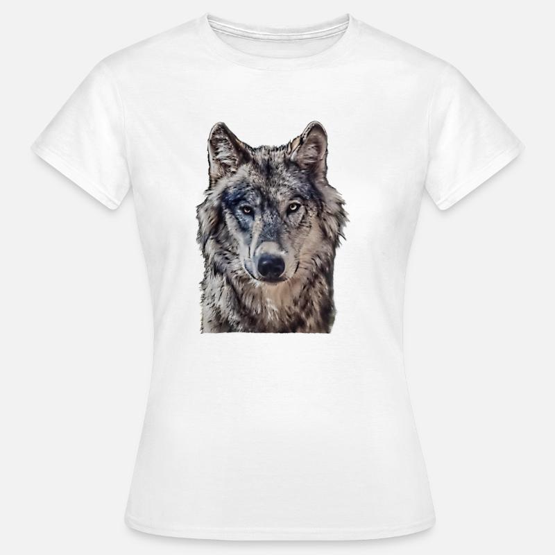 Wolfkopf from the front - Women's T-Shirt - white