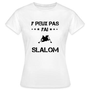 Je peux pas j'ai slalom cadeau humour - T-shirt Femme - blanc - Devant - AI Model Female 172 dark (172cm)