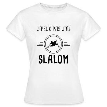 je peux pas j'ai slalom pour slalomeur - T-shirt Femme - blanc - Devant - AI Model Female 172 dark (172cm)