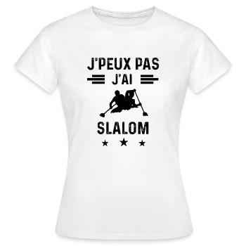 cadeau je peux pas j'ai slalom - T-shirt Femme - blanc - Devant - AI Model Female 172 dark (172cm)