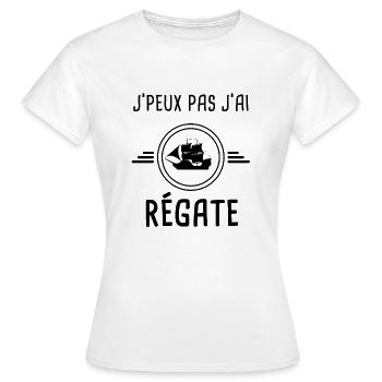 j'peux pas j'ai régate - T-shirt Femme - blanc - Devant - AI Model Female 172 dark (172cm)