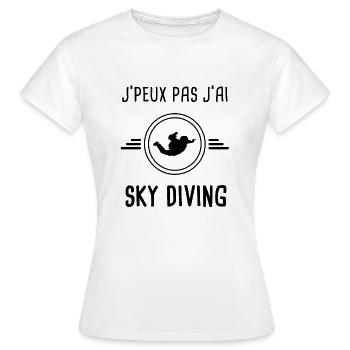 j'peux pas j'ai sky diving - T-shirt Femme - blanc - Devant - AI Model Female 172 dark (172cm)
