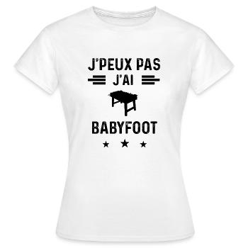 j'peux pas j'ai babyfoot babyfoot - T-shirt Femme - blanc - Devant - AI Model Female 172 dark (172cm)