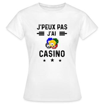 j'peux pas j'ai casino jetons - T-shirt Femme - blanc - Devant - AI Model Female 172 dark (172cm)