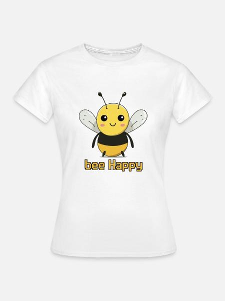 abeille heureuse - T-shirt Femme - blanc