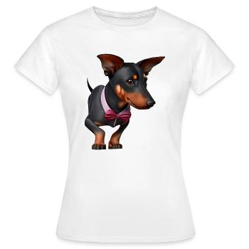 Doberman Chien Doberman Dresseur Doberman Chiot Doberman - T-shirt Femme - blanc - Devant - AI Model Female 172 dark (172cm)
