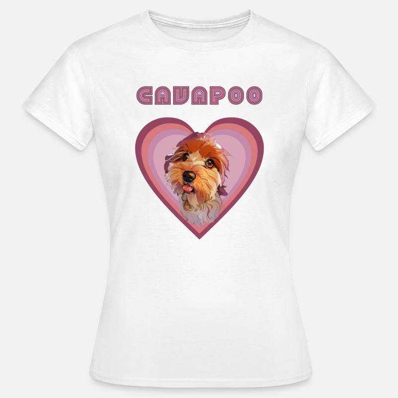 Cavapoo heart (Fade retro) - Women's T-Shirt - white