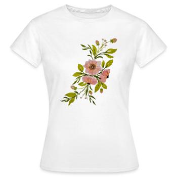 composition florale champêtre - T-shirt Femme - blanc - Devant - AI Model Female 172 dark (172cm)