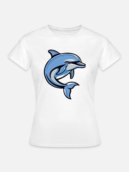 delfin comic - Frauen T-Shirt - Weiß