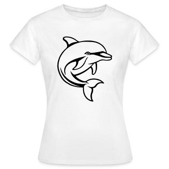 Bande dessinée Delfin - T-shirt Femme - blanc - Devant - AI Model Female 172 dark (172cm)