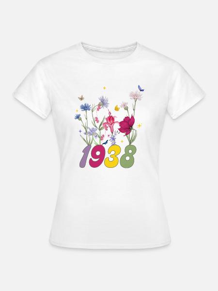 Geburtsjahr 1938 Wildblumen - Frauen T-Shirt - Weiß