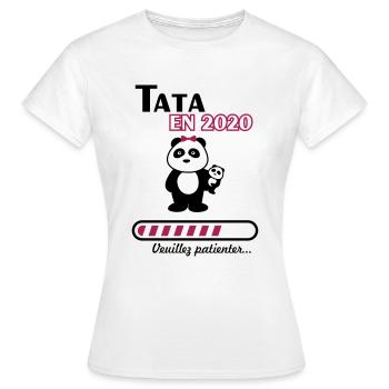 tata en 2020,future tante,bientôt tata,grossesse - T-shirt Femme - blanc - Devant - AI Model Female 172 dark (172cm)
