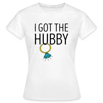 I Got The Hubby Diamant Ring Braut JGA - Frauen T-Shirt - Weiß - Vorne - AI Model Female 172 dark (172cm)