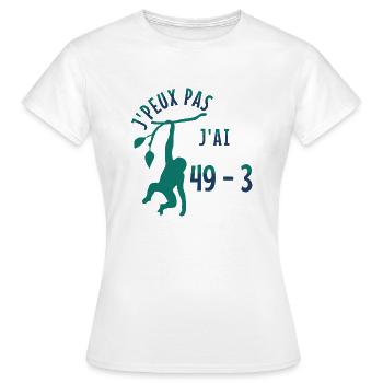 j'peux pas j'ai 49-3 - T-shirt Femme - blanc - Devant - AI Model Female 172 dark (172cm)