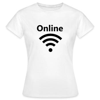 Online Internet T-shirt pour les geeks et les gamers/joueurs - T-shirt Femme - blanc - Devant - AI Model Female 172 dark (172cm)
