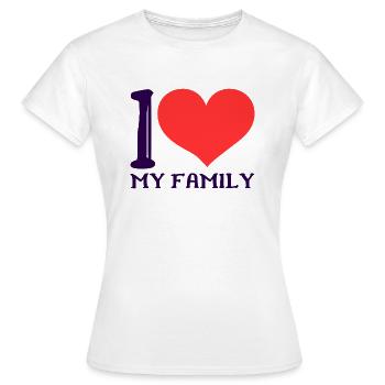 Design sincère avec j’aime ma famille - T-shirt Femme - blanc - Devant - AI Model Female 172 dark (172cm)
