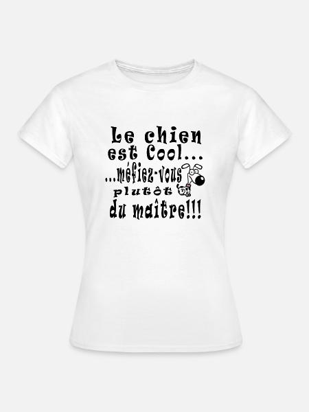 chien_cool_copie - Frauen T-Shirt - Weiß