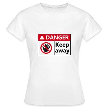 Danger tenir à l'écart - T-shirt Femme - blanc - Devant - AI Model Female 172 dark (172cm)
