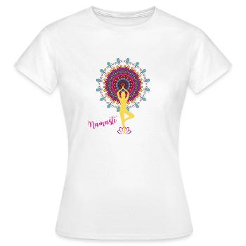 Yoga Mandala - T-shirt Femme - blanc - Devant - AI Model Female 172 dark (172cm)