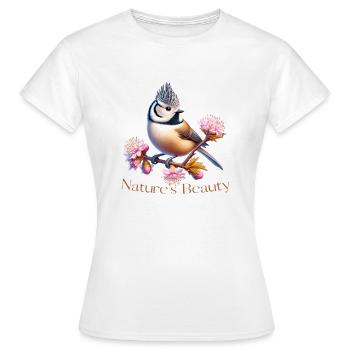 Haubenmeise - Frauen T-Shirt - Weiß - Vorne - AI Model Female 172 dark (172cm)