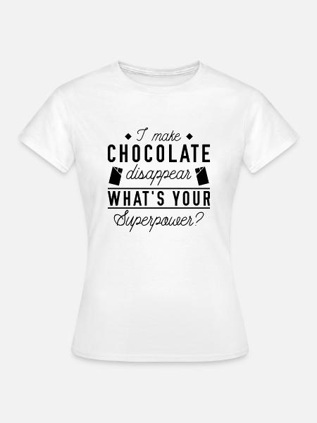Ich lasse Schokolade verschwinden - Frauen T-Shirt - Weiß