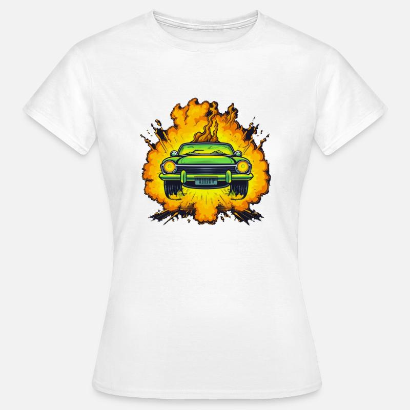 Car, explosion - Women's T-Shirt - white