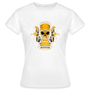 Gasmaske mit Totenkopf - Frauen T-Shirt - Weiß - Vorne - AI Model Female 172 dark (172cm)