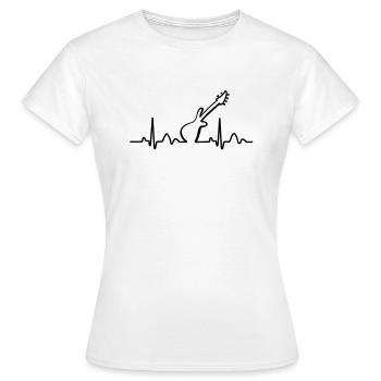 Guitar Lines of Heart, Heart Heart Line - Women's T-Shirt - white - Front - AI Model Female 172 dark (172cm)