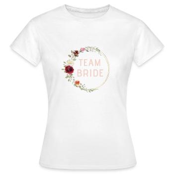 Moderner Kranz Team Bride personalisierbar - Frauen T-Shirt - Weiß - Vorne - AI Model Female 172 dark (172cm)