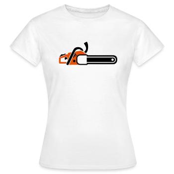 Scie à chaine - T-shirt Femme - blanc - Devant - AI Model Female 172 dark (172cm)