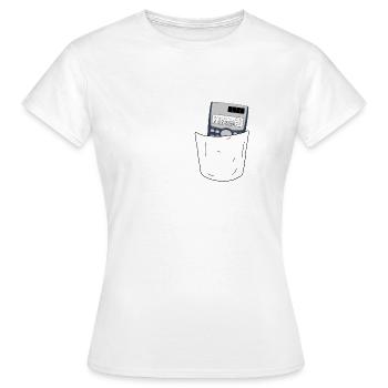 Calculatrice de poche de chemise - T-shirt Femme - blanc - Devant - AI Model Female 172 dark (172cm)