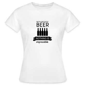 Bière bière - T-shirt Femme - blanc - Devant - AI Model Female 172 dark (172cm)