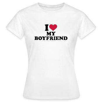 I love my boyfriend - T-shirt Femme - blanc - Devant - AI Model Female 172 dark (172cm)