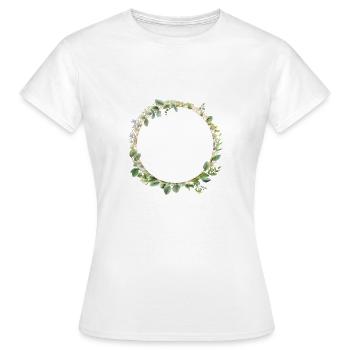 Eucalyptus Wreath, Personalizable - Women's T-Shirt - white - Front - AI Model Female 172 dark (172cm)