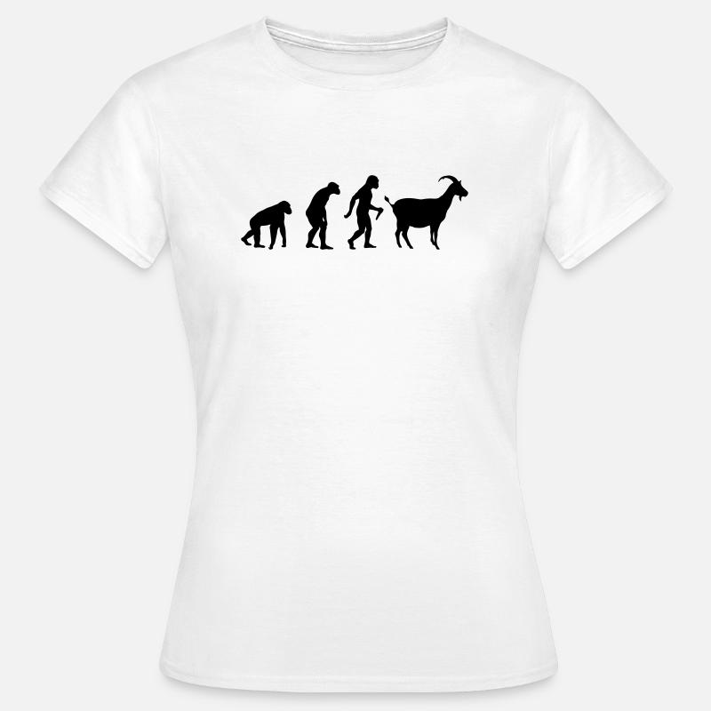 L'évolution de la chèvre - T-shirt Femme - blanc