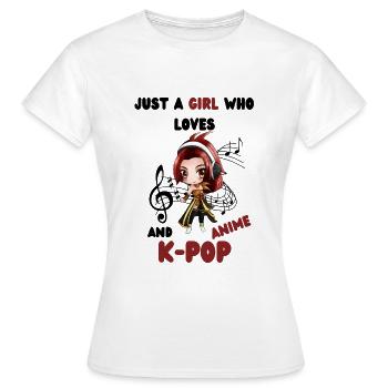 K- Pop Anime Pop coréen - T-shirt Femme - blanc - Devant - AI Model Female 172 dark (172cm)